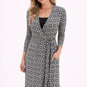 Cynthia Rowley Black and White Hexagon Dress